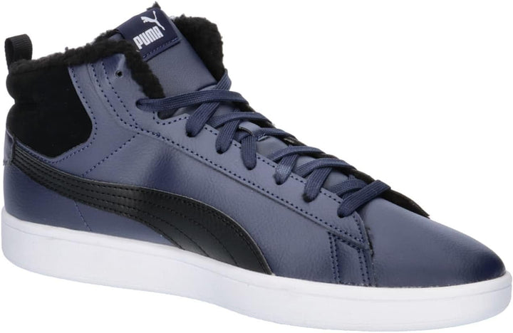 PUMA Unisex Smash 3.0 Mid WTR Sneaker 38 EU Navy Black White Blue, 38 EU Navy Black White Blue