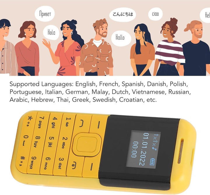 Kleinstes Mobiltelefon, Kleines 2G Telefon, Entsperrtes Telefon, Dual SIM GSM Handy mit Freihändigem
