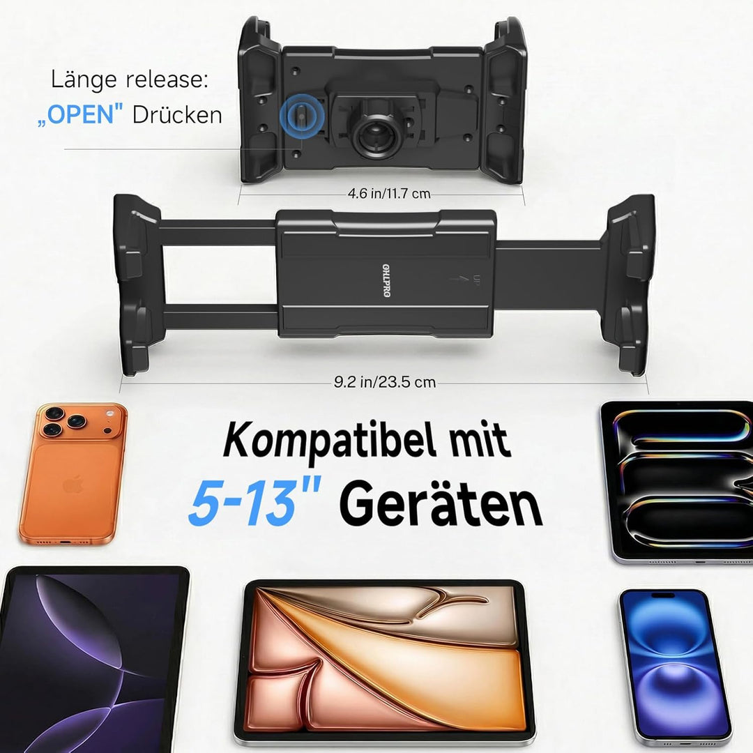 OHLPRO Tablet Wandhalterung aus Aluminium, iPad Halterung Wand mit Basis-Drehgelenk Tablet Halter Ko