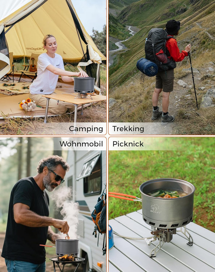 Bulin Camping Wasserkessel 2.2L Grösser Kaffeekanne Wasserkocher 2-3 Personen Kochen Leicht Faltbar