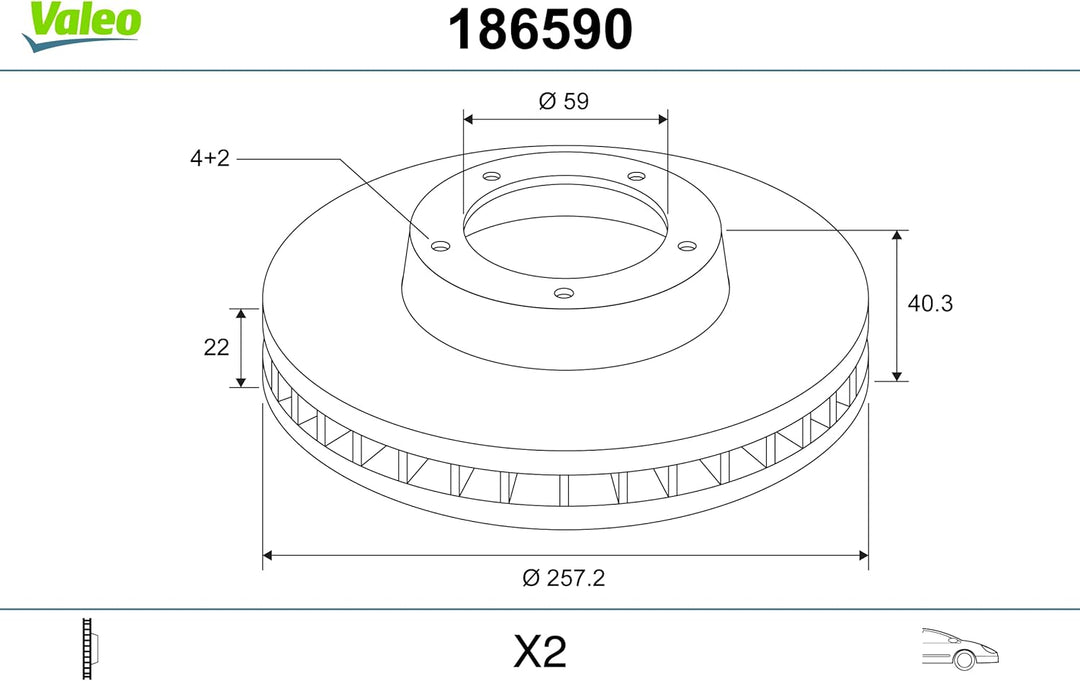 VALEO 186590 Bremsscheibe (Paar)