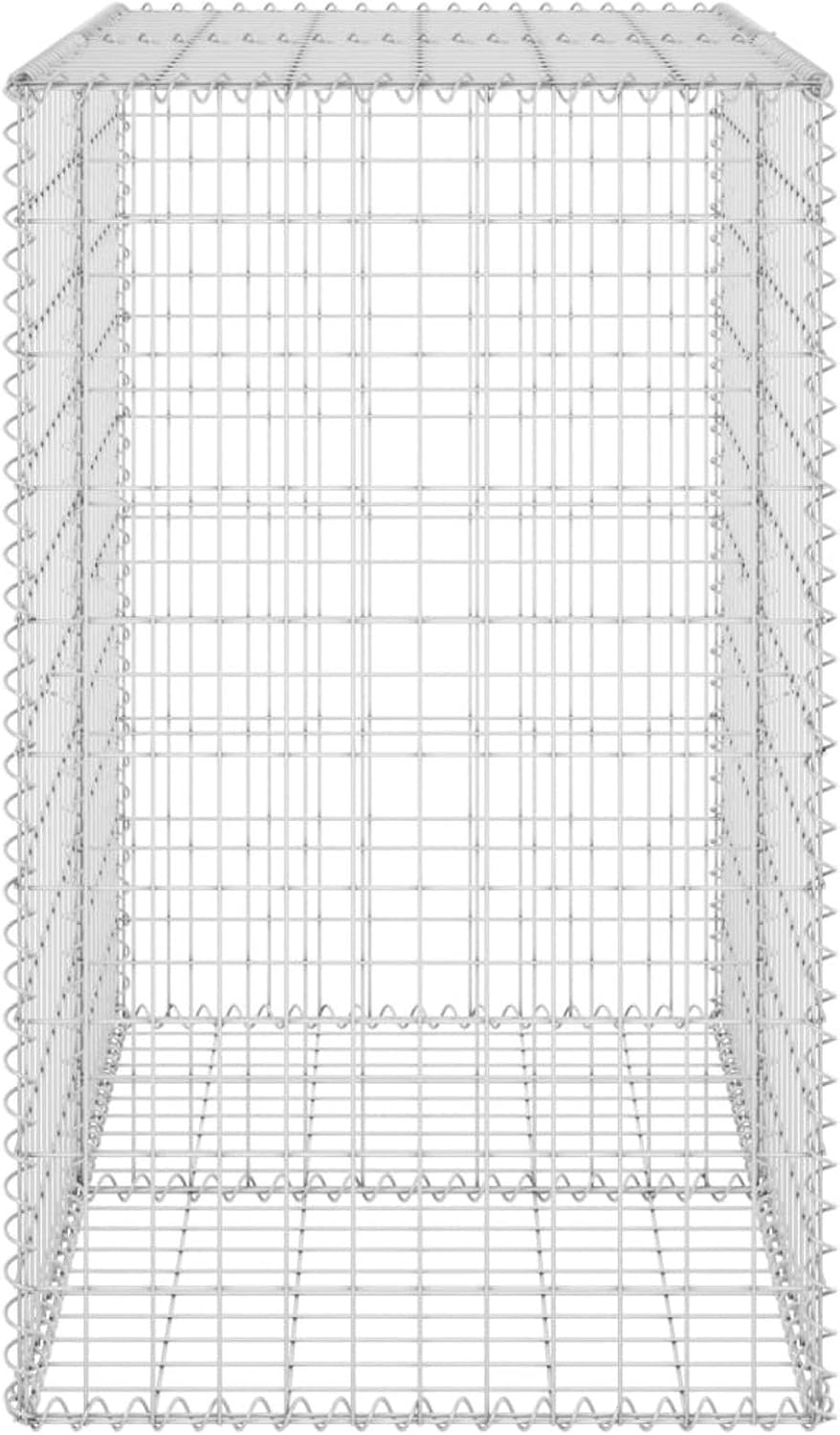 Tidyard Gabionenwand mit Abdeckung Gabione Steingabionen Steinkorb Gabionen Wand Drahtkorb Draht Mau
