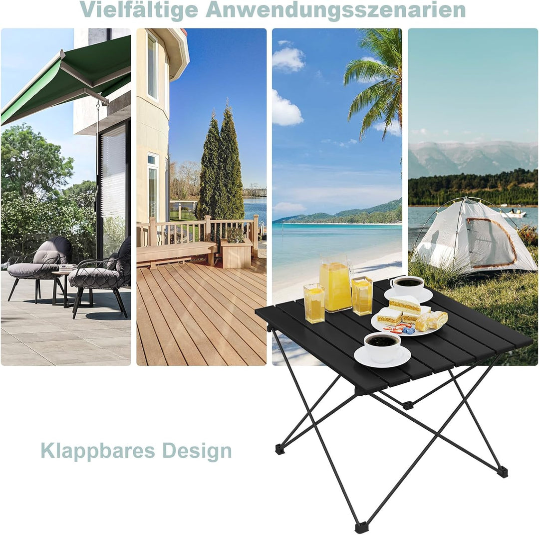 WOLTU Alu Campingtisch klappbar Falttisch Ultra Leichte tragbar mit Tragetasche, Klapptisch Kleiner