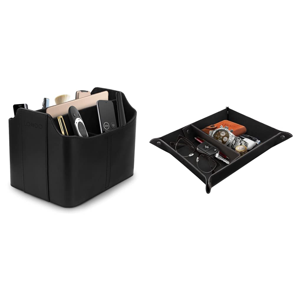Londo Leder Fernbedienung Organizer und Halter mit Tablet Fach, Fernbedienungshalter - Multifunktion