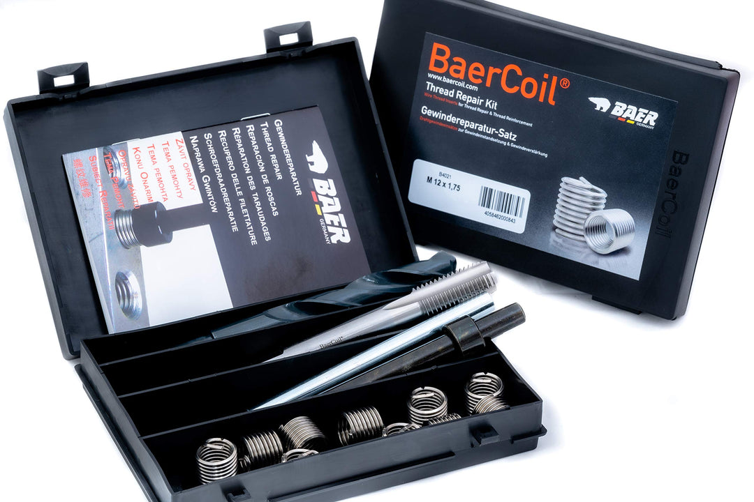 BaerCoil Gewindereparatur-Satz M 12 x 1,75 - Gewindereparatur M 12 | Gewindeverstärkung | Gewindepan