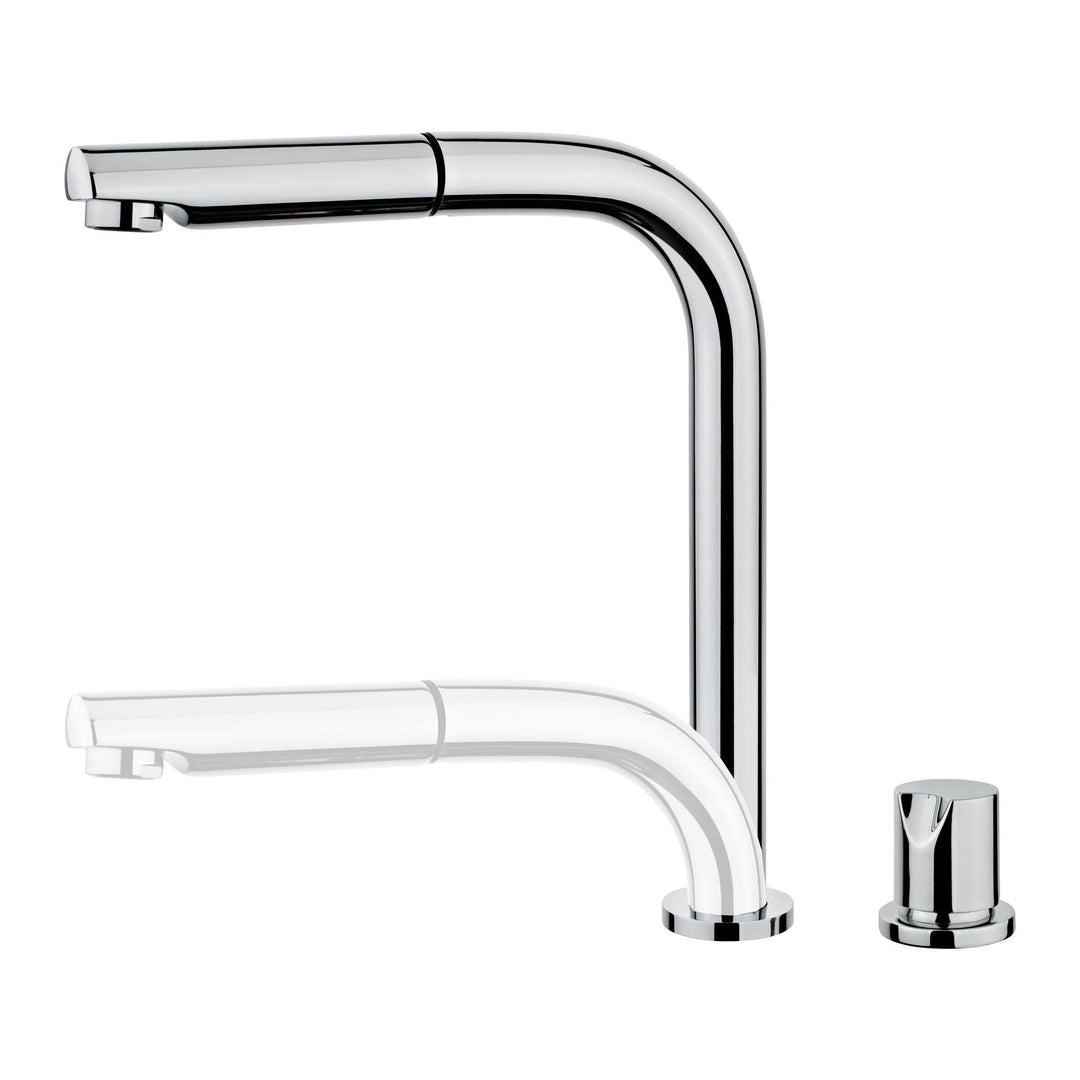 GRIFO AUK 983 CROMO Práctico monomando para colocar delante de ventana, con doble orificio, dos posi