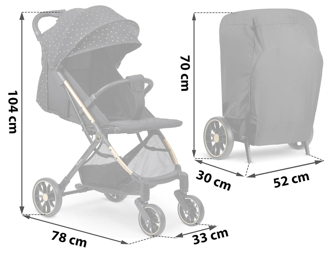 Nukido Kinder Wagen Kinderwagen Babywagen Bis 15 kg Grosse Räder Sitzbuggy Buggy Zusammenklappbar Ha