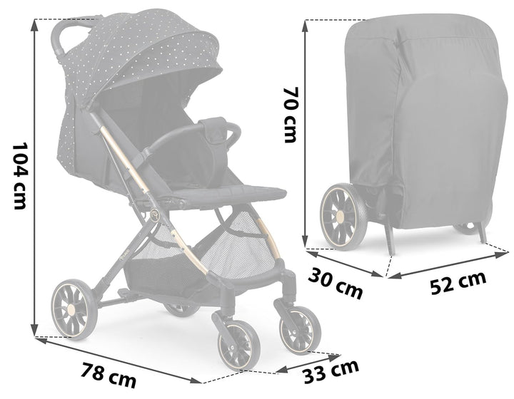 Nukido Kinder Wagen Kinderwagen Babywagen Bis 15 kg Grosse Räder Sitzbuggy Buggy Zusammenklappbar Ha