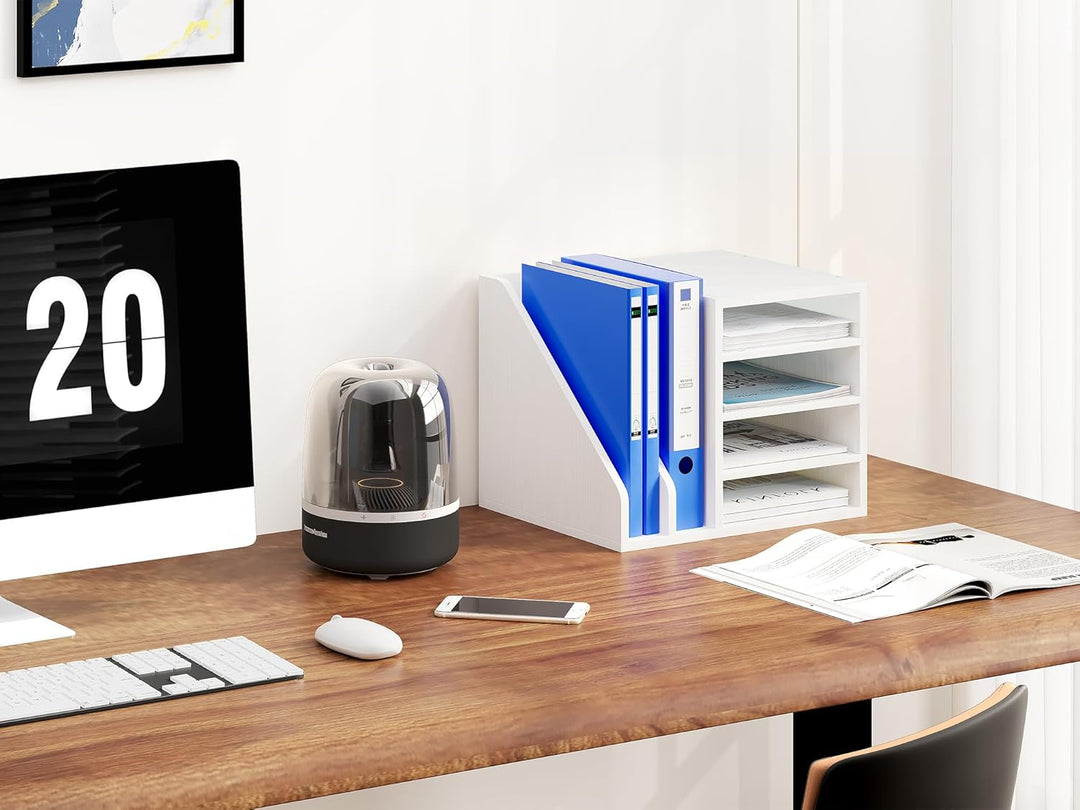 EasyPAG 6 Fächer Holz A4 Büro Schreibtisch Organizer Dokumentenhalter Aktenablage Zeitschriftenhalte