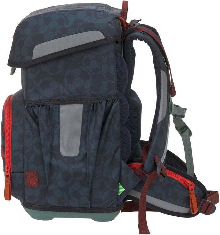 LÄSSIG Schulranzen Regenhülle Light Unique School Set 7-teilig Football deep blue dunkelblau