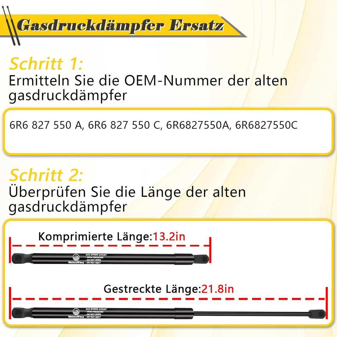 2X Heckklappendämpfer für Polo 6R 6C 1.2L Schrägheck 2011-2014, für Polo 6R 1.2L-2.0L Schrägheck 200