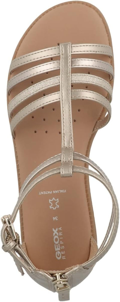 Geox Mädchen J Karly Girl Sandal 28 EU Platinum, 28 EU Platinum