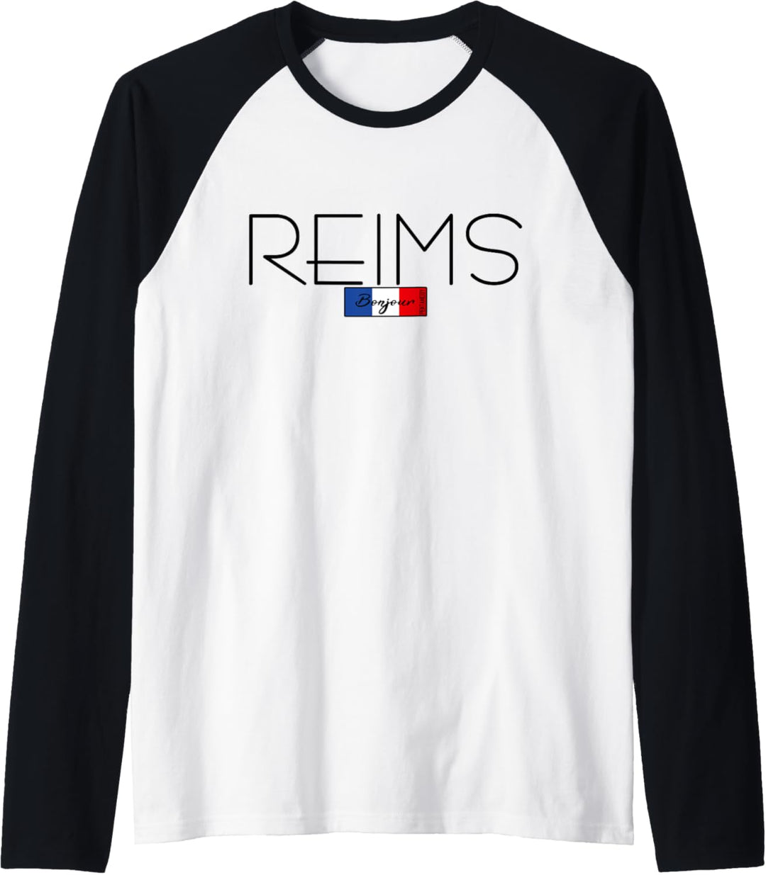 Reims Frankreich Urlaub Sommerparty schwarze Schrift Raglan