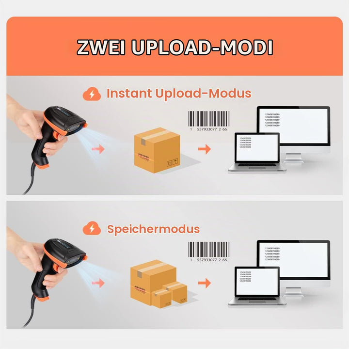 Tera Barcode-Scanner 1D Laser USB Wired Kabelgebunden Handheld Barcodescanner Handscanner Lesegerät
