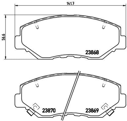 Brembo P 28 035 Bremsbelagsatz, Scheibenbremse - (4-teilig)