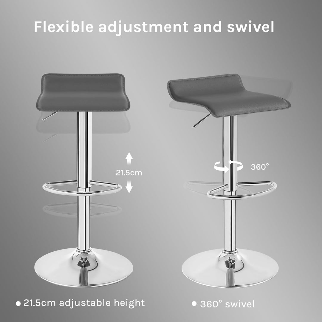 WOLTU BH11gr-1 Design Hocker Barhocker, stufenlose Höhenverstellung, verchromter Stahl, Antirutschgu