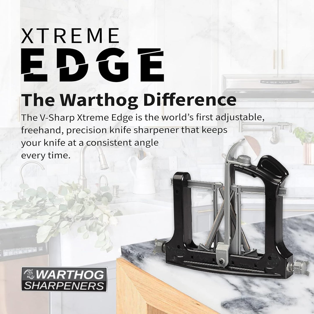 Warthog Sharpeners Messerschärfer, V-Sharp Extreme Edge, Diamant-Messerschleifer für glatte Klingen,