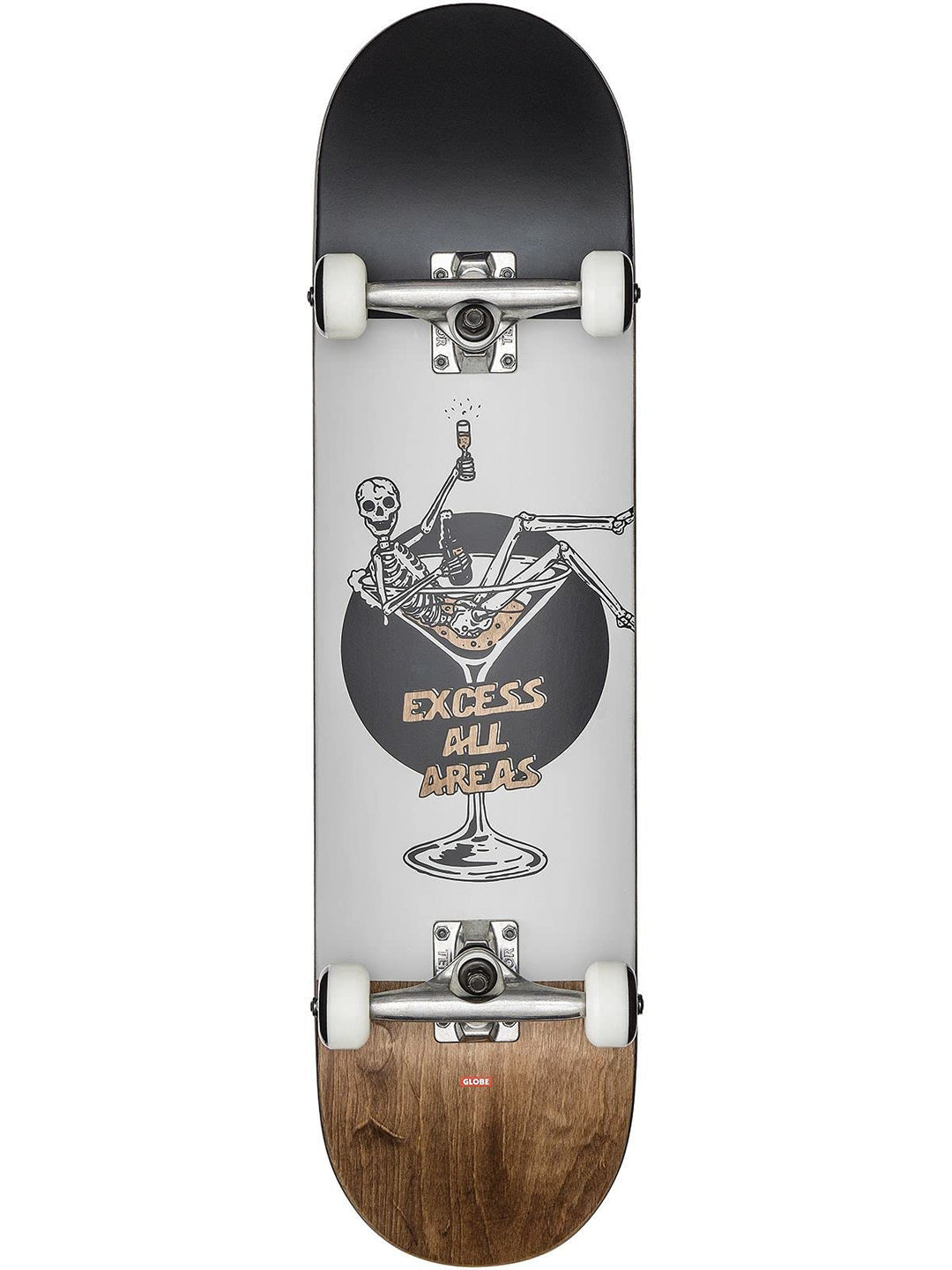 Globe Skateboard Complete Deck G1 Excess 8.0" FU Complete White/Brown, White/Brown