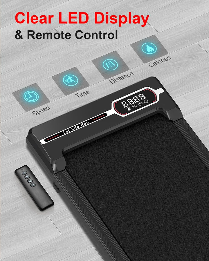 Dskeuzeew Walking Pad 2 in 1 - Laufband für Zuhause Gehband 1-8km/h unter Schreibtisch Elektrisches