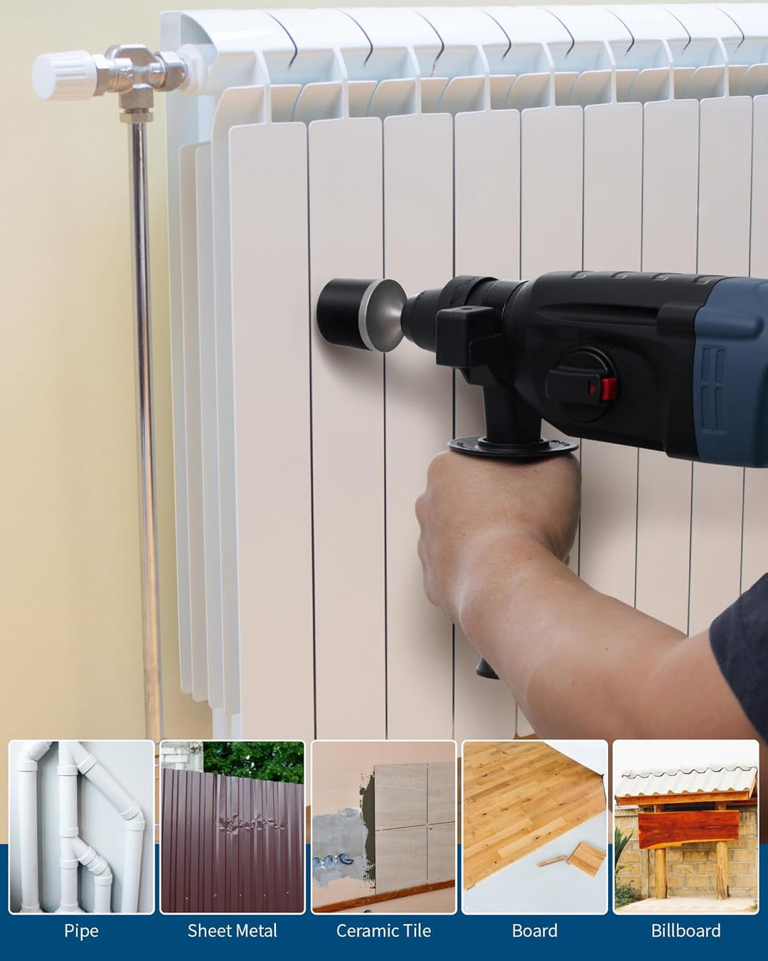 FIRECORE Angetriebener Gummihammer, Gummi-Werkzeug Hammer mit SDS PLUS-Griff. Ideal für Heizkörper,R