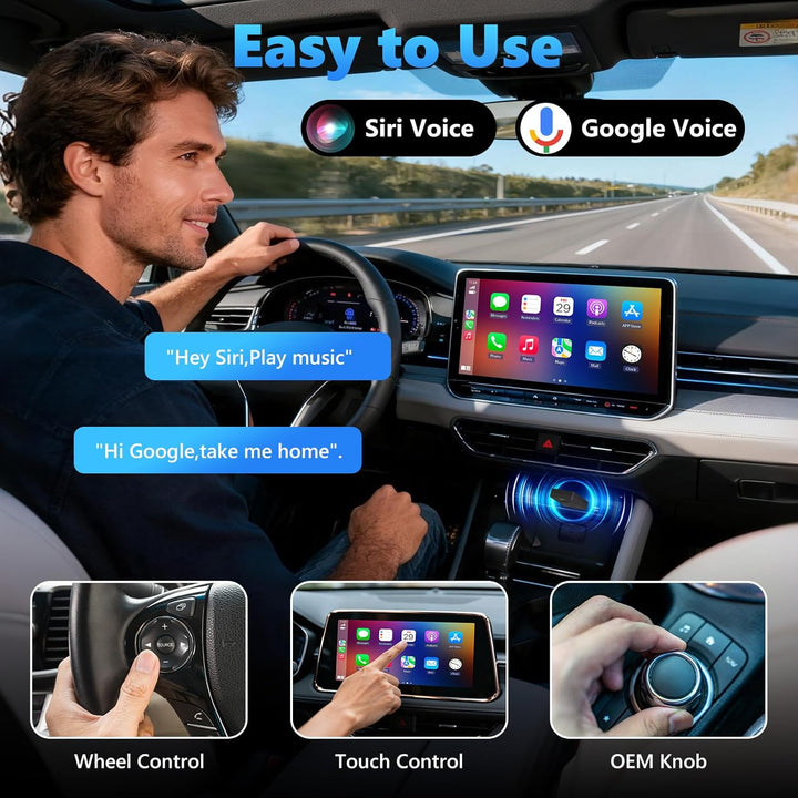 2 IN 1 Wireless CarPlay & Android Auto Adapter, Kabelloser USB-Dongle für Autos, Kabelloses CarPlay