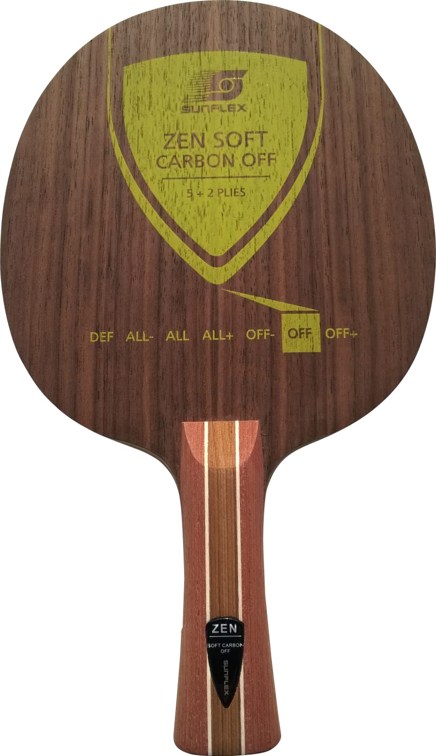 Sunflex Zen Soft Carbon Tischtennis-Holz | professionelles Offensiv Holz | 7 Furniere mit Carbon | v