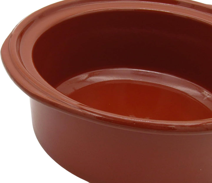 Ton-Cocotte mit Deckel - 3,5 Liter – Glasierter Schmortopf für Ceran, Gas, Ofen &amp; Grill – Mediterran