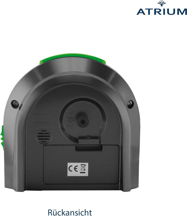 Atrium Kinder Wecker Analog Quarz ohne Ticken mit Licht und Snooze Schwarz Grün A921-7