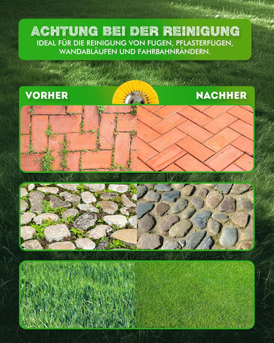 LADAMI Unkrautbürste Wildkrautbürste 200 mm x 25,4 mm, Nylon-Borsten, Nylonbürste,für Rasentrimmer,