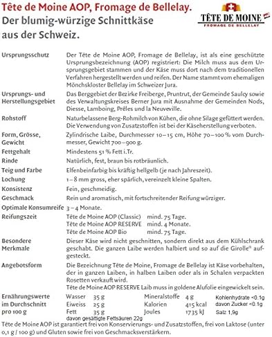 TETE DE MOINE KOMPLETT-Set Profi FLEUROLLE Edelstahl KÄSEHOBEL Choc O ROLLES/Roulette - SPÜLMASCHINE