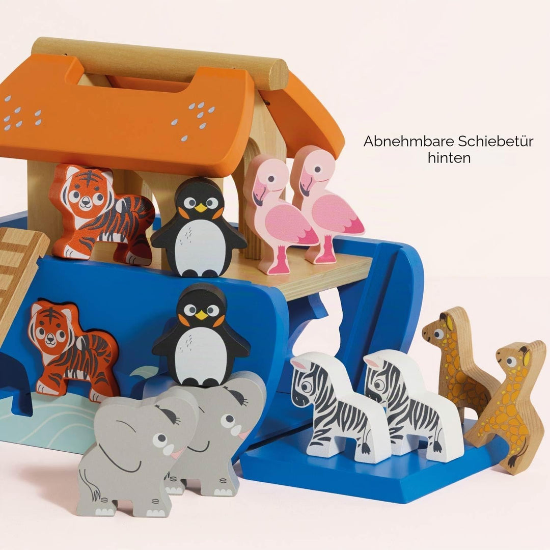 Le Toy Van – Steckspiel „Arche Noah“ | Pädagogisches Sensorikspiel für Babys mit Arche und bunten Ba