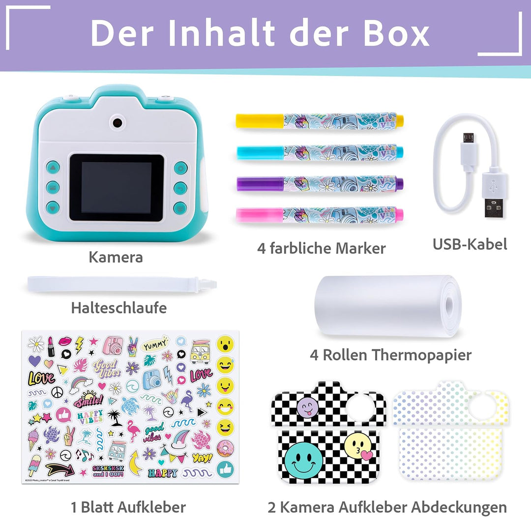 Canal Toys CLK 001 Instant-Druck Creator-Foto, Selfie und Video-Thermopapier für 250 Fotos-LCD-Displ