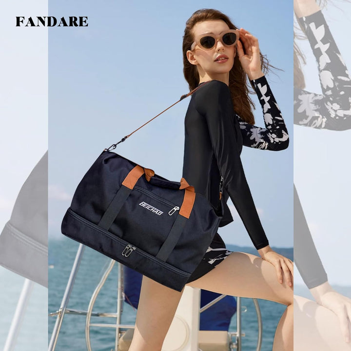 FANDARE Reisetaschen Handgepäck Duffel Tasche Sporttasche Übernachtung Sporttasche Tote Handtasche D