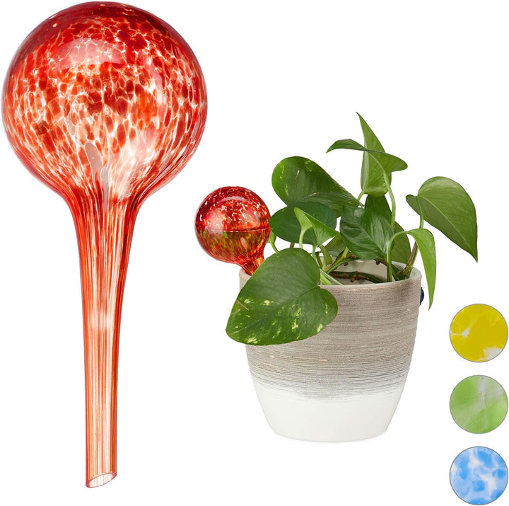 Relaxdays 10 x Bewässerungskugel im Set, dosierte Bewässerung Pflanzen u. Blumen, Giesshilfe Büro, U
