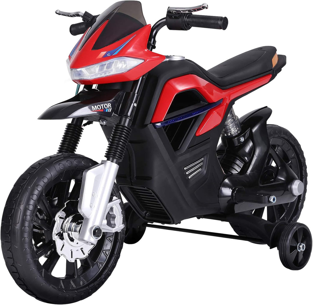 HOMCOM Kindermotorrad Kinder-Elektromotorrad Elektro-Motorrad für Kinder 3-6 Jahren Licht Musik MP3