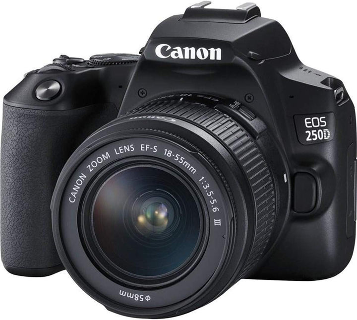 Canon EOS 250D Digitalkamera - mit Objektiv EF-S 18-55mm F4-5.6 IS STM (24, 1 Megapixel, 7, 7 cm (3