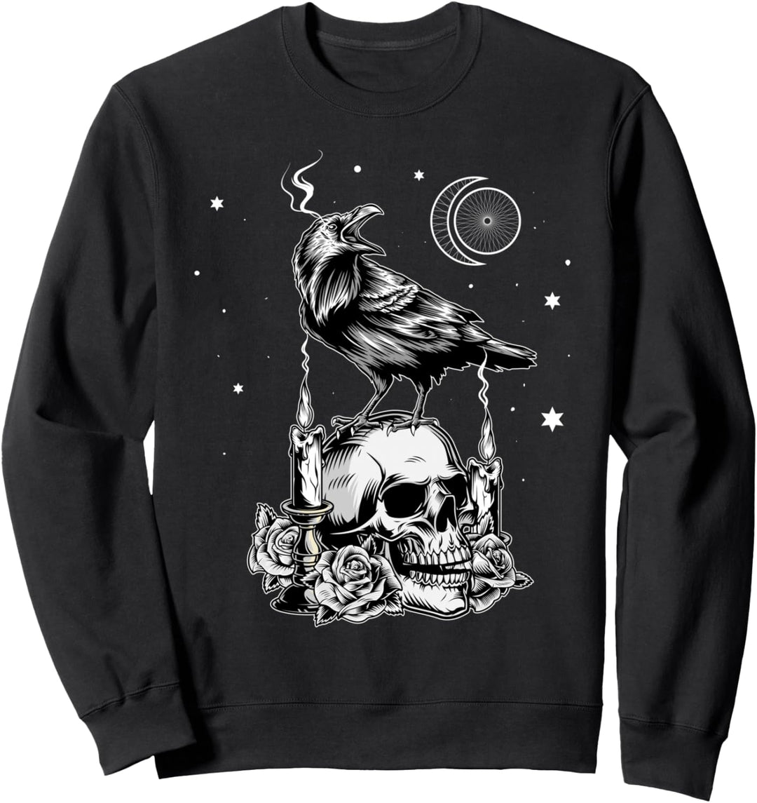 Schwarzer Rabe Krähe Vikinger Nordisch Aesthetic Gothic Sweatshirt