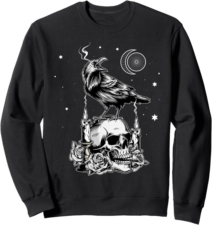 Schwarzer Rabe Krähe Vikinger Nordisch Aesthetic Gothic Sweatshirt