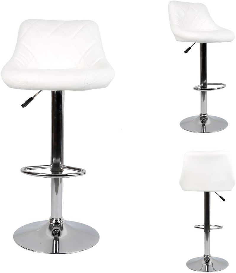 OHMG Barhocker, 4 Stück, Küchenstühle, Barhocker aus PU-Leder, mit Rückenlehne und Fussstütze, höhen