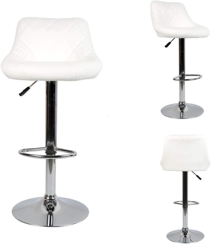 OHMG Barhocker, 4 Stück, Küchenstühle, Barhocker aus PU-Leder, mit Rückenlehne und Fussstütze, höhen