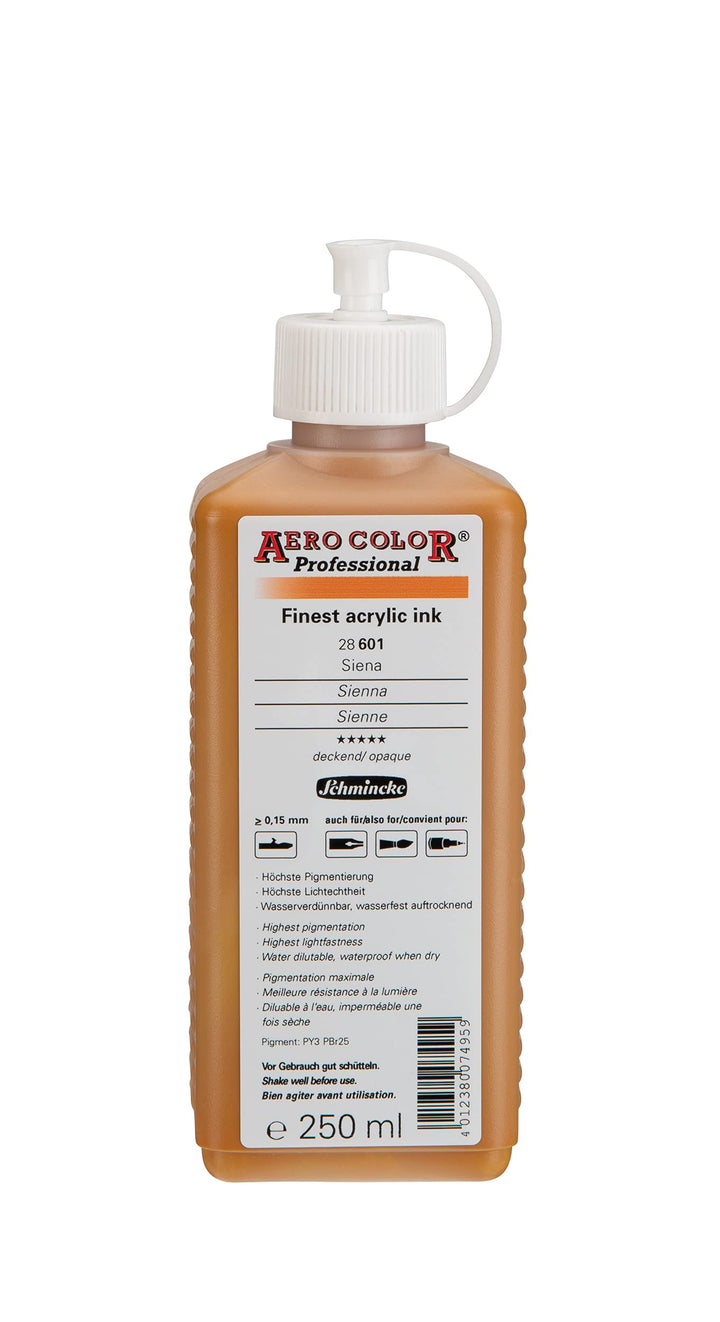 Schmincke - AERO COLOR Professional, Siena 250 ml, 28601027, feinst-flüssige, farbstarke Acrylfarbe
