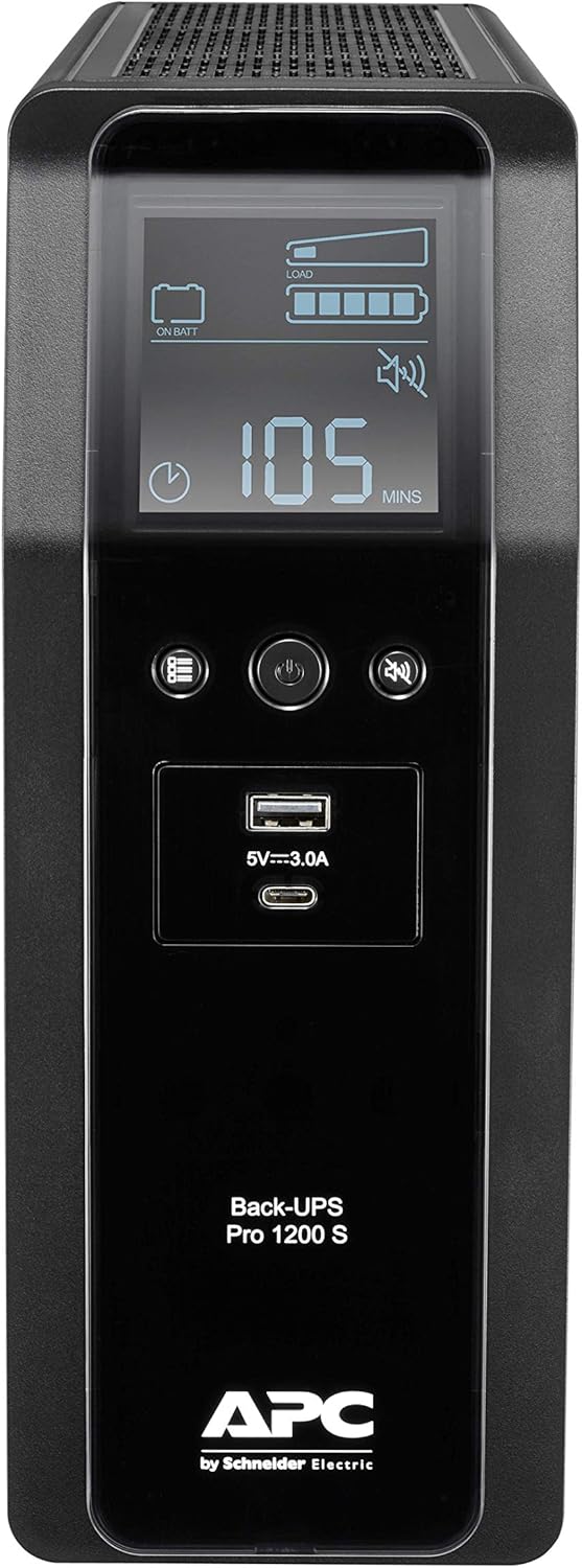 APC by Schneider Electric Back UPS PRO - BR1200SI - USV 1200VA (8 IEC Ausgänge, Multifunktionsdispla