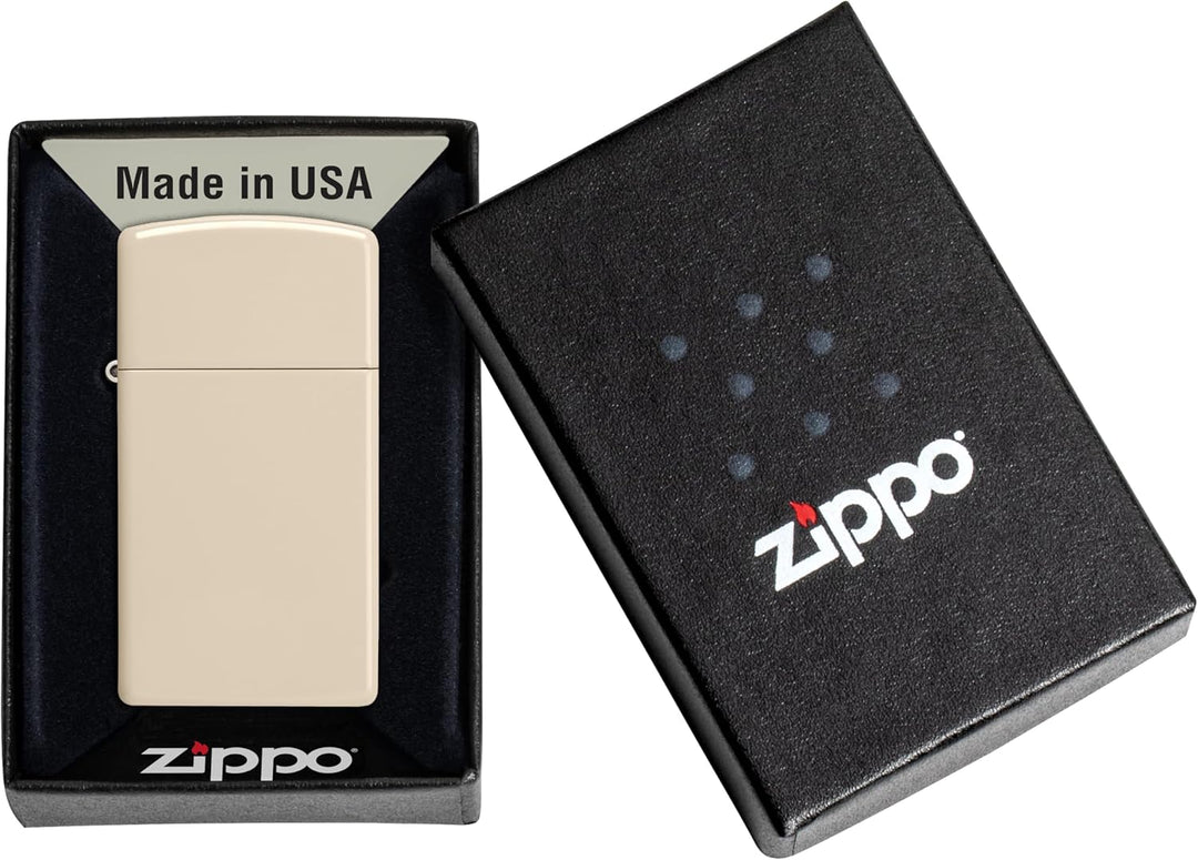 Zippo Feuerzeug, Slim Flat Sand, 1 x 3,5 x 5,5 cm 1 x 3,5 x 5,5 cm Schmaler Flacher Sand, 1 x 3,5 x