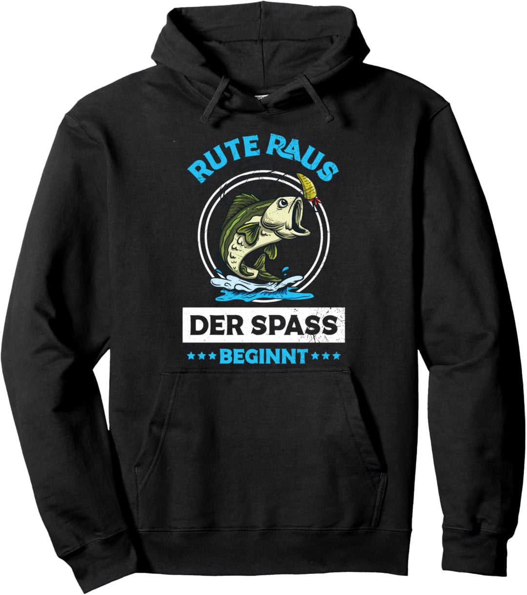 Angler Rute Raus Der Spass Beginnt Angelausflug Angeln Pullover Hoodie