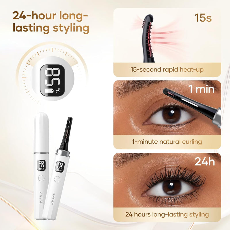 Wimpernzange,ANLAN Lash curler 15s Schnelles Aufheizen Wimpern Curler Anti-Verbrennung Beheizbare Wi