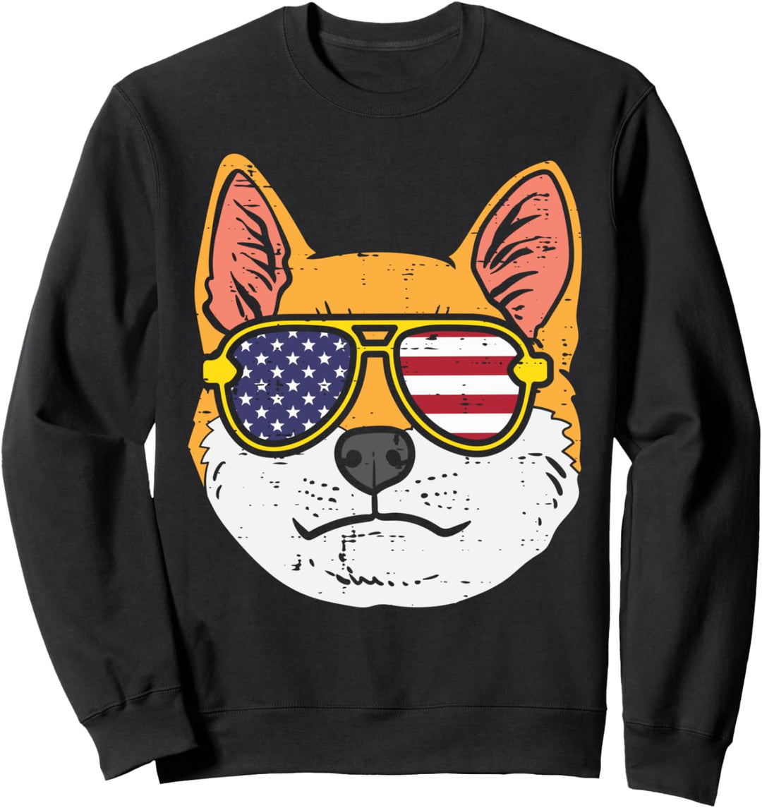 Shiba Inu Aktia Doge American USA 4th Of July Fourth Dog Sweatshirt