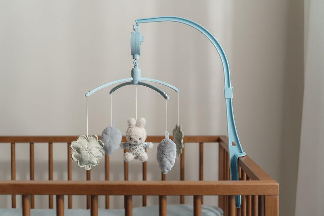nijntje miffy x Little Dutch Mobile Musik Spieluhr mit Halterung für Babybett Hase Miffy blau - Luck
