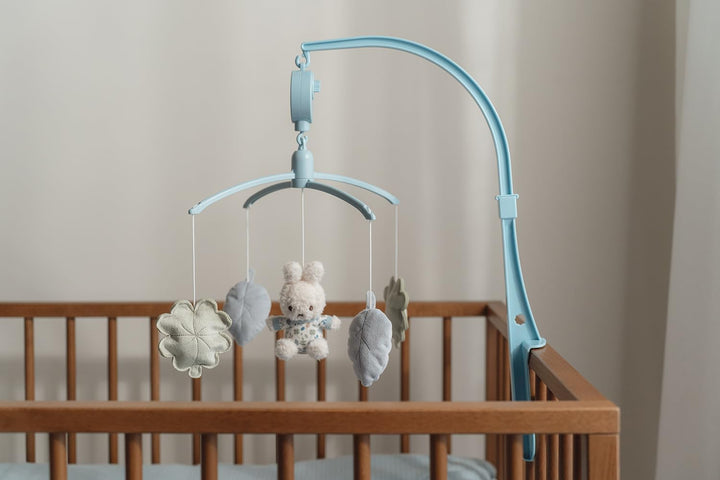 nijntje miffy x Little Dutch Mobile Musik Spieluhr mit Halterung für Babybett Hase Miffy blau - Luck
