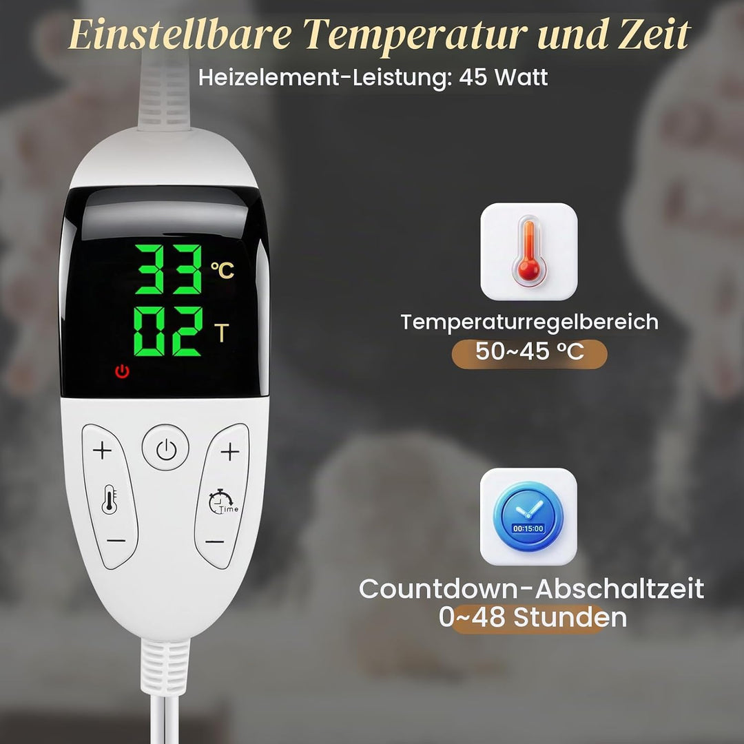 Brot Gärbox Sauerteig Dreiseitige Heizung, Faltbarer Gärschrank 10-45°C NTC-Sensor, 48H Timer Sauert