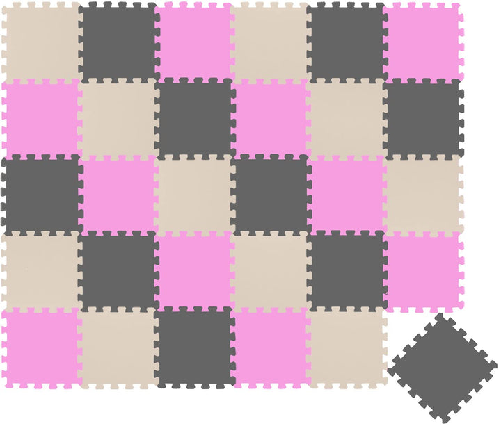 LittleTom 27 Teile Spielmatte Baby Puzzlematte ab Null - 30x30 cm Krabbelmatte Bodenmatte Kinder - P